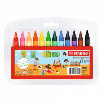 Stabilo Jumbo Wax Crayon 12s