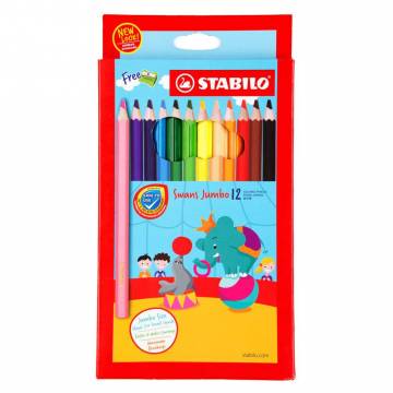 Stabilo Swans Jumbo Colour Pencils 12s